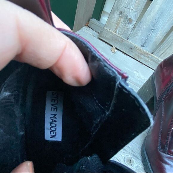 Steve Madden Burgundy Andie Lace-Up Booties size 6 - Picture 7 of 16